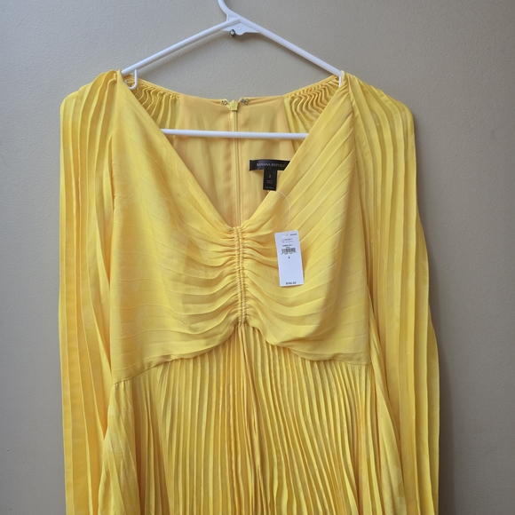 Banana Republic Yellow Pleated Mini Dress - Picture 8 of 13